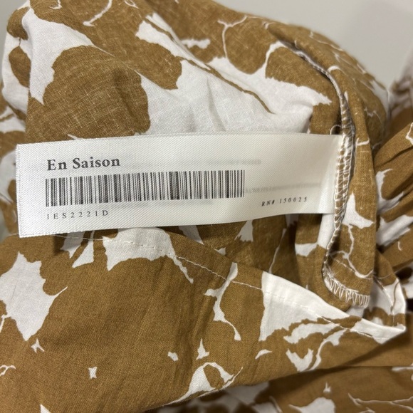 En Saison Brown White Floral Print Babydoll Long Sleeve Short Mini Dress Ruffles - Picture 11 of 13